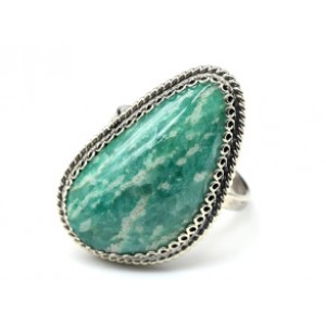 Кольцо амазонит " Грация " 18*28мм