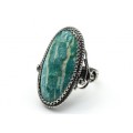 Кольцо амазонит "Овал" 17*31мм.
