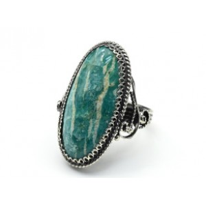 Кольцо амазонит "Овал" 17*31мм.