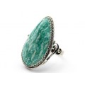 Кольцо амазонит " Капля " 22*35мм.