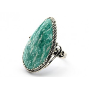 Кольцо амазонит " Капля " 22*35мм.