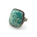 Кольцо амазонит "Прямоугольник" 23*26мм.