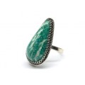 Кольцо амазонит " Капля " 16*29мм.