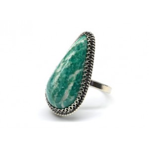 Кольцо амазонит " Капля " 16*29мм.
