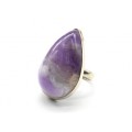 Кольцо с аметистом "Капля" 25*39мм