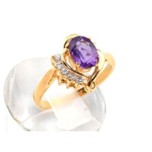 Кольцо женское с аметистом "Чайка"