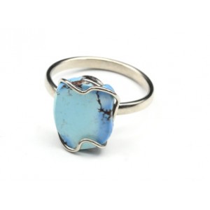Кольцо с бирюзой 12*14мм.