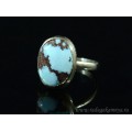 Кольцо бирюза овал, 12*16мм