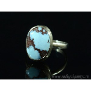 Кольцо бирюза овал, 12*16мм