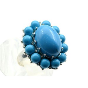 Кольцо С 925 с бирюзой (имитация) овал 20*23мм , 5,83гр (иск.)