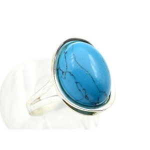 Кольцо С 925 с бирюзой (имитация) овал 14*19мм , 3,84гр (иск.)