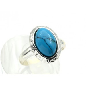 Кольцо С 925 с бирюзой (имитация) овал 12*16мм , 3,21гр (иск.)