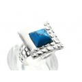 Кольцо С 925 с бирюзой (имитация) квадрат 15мм , 4,96гр (иск.)