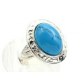 Кольцо С 925 с бирюзой (имитация) овал 15*20мм , 5,28гр (иск.)