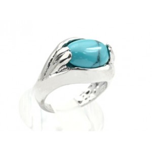 Кольцо с бирюзой (имитация) овал 10*14мм (иск.) Кольцо с бирюзой (имитация) овал 10*14мм (иск.)