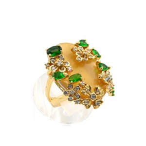 Кольцо женское "Флора" с перламутром