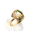 Кольцо цветок "Пчёлка" с перламутром