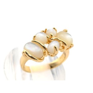 Кольцо перламутр светлый капель