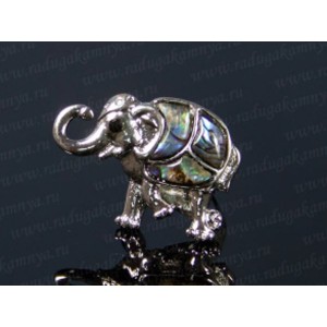 Кольцо с перламутром глюц слон 37*26мм