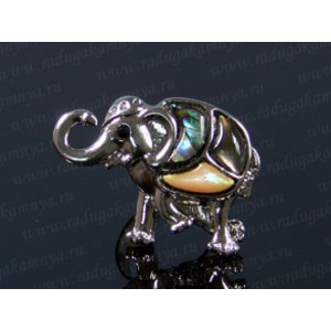 Кольцо с перламутром глюц слон 3-х цветный 37*26мм