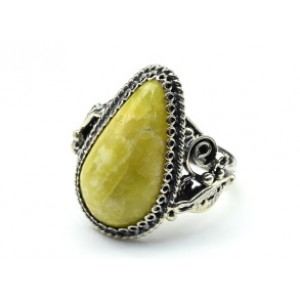 Кольцо лизардит "Капля" 15*24мм