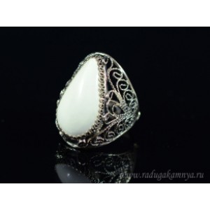 Кольцо кахолонг " Капля " 17*28мм