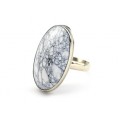 Кольцо с кахолонгом "Овал" 15*26мм.