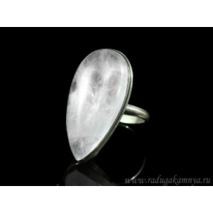 Кольцо розовый кварц  " Капля " 16*31мм