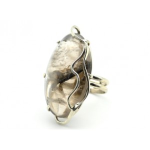 Кольцо кварц с актинолитом 25*43мм