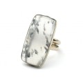 Кольцо с льдистым кварцем "Прямоугольник" 16*31мм