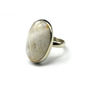 Кольцо беломорит "Овал" 15*23мм