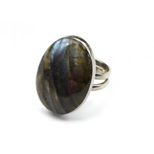 Кольцо с лабрадором " Овал " 18*27мм
