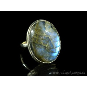 Кольцо с лабрадором " Овал " 21*27мм