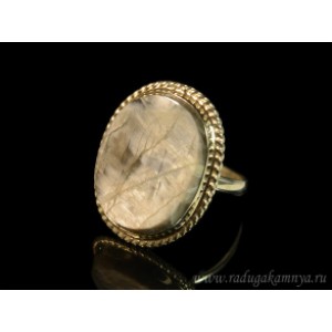 Кольцо беломорит овал 19*23мм