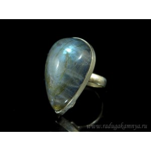 Кольцо с лабрадором " Капля " 19*33мм