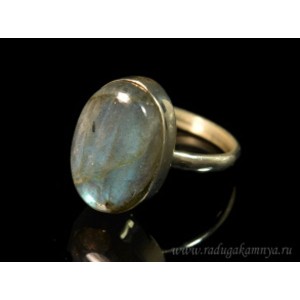 Кольцо с лабрадором овал 12*18мм