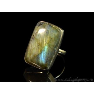 Кольцо с лабрадором прямоугольник 18*27мм