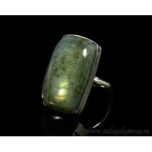 Кольцо с лабрадором прямоугольник 17*29мм