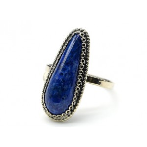 Кольцо лазурит " Капля " 11*25мм