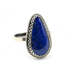 Кольцо лазурит " Капля " 13*22мм