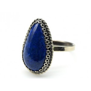 Кольцо лазурит " Капля " 12*20мм