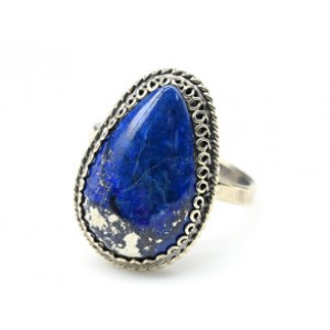 Кольцо с лазуритом " Капля " 15*21мм
