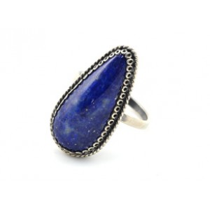 Кольцо лазурит " Капля " 14*28мм