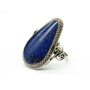 Кольцо лазурит " Капля " 18*32мм