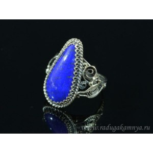 Кольцо лазурит "Капля" 13*25мм