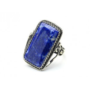 Кольцо лазурит "Прямоугольник" 17*28мм.