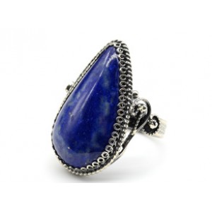 Кольцо с лазуритом " Капля " 19*30мм.