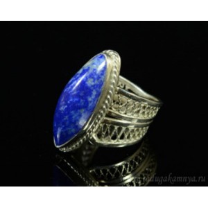 Кольцо лазурит 12*28мм.