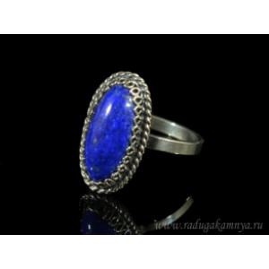 Кольцо лазурит овал, 10*19мм