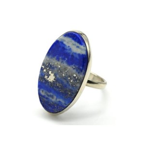 Кольцо с лазуритом "Овал" 16*28мм
